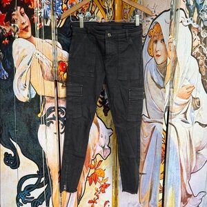 AllSaints Duran Black Denim Pants with Branded Waistband